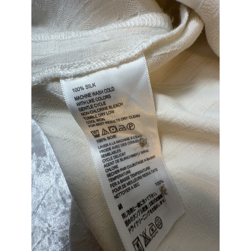 Tommy Bahama Original Fit 100% Silk Hawaiian Camp Shirt Ivory Palm Men's XXL - Picture 9 of 14